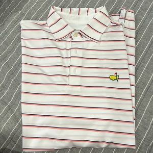 Masters Tech, Augusta National, size medium, pink white and blue, polo